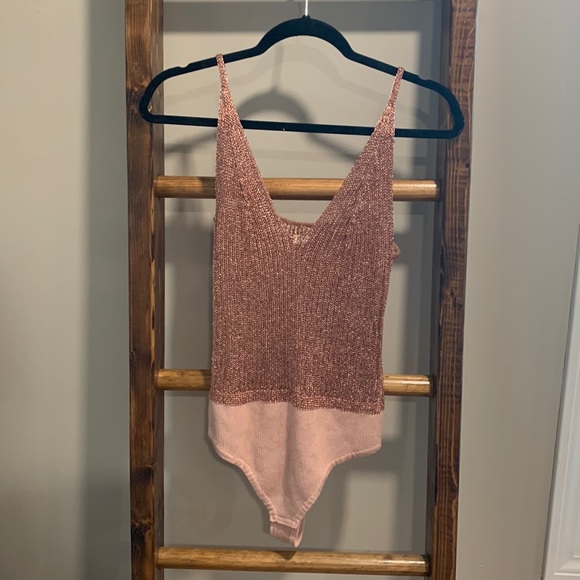 NWT Free People rose gold bodysuit size medium - Picture 1 of 3